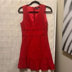 Red mini dress